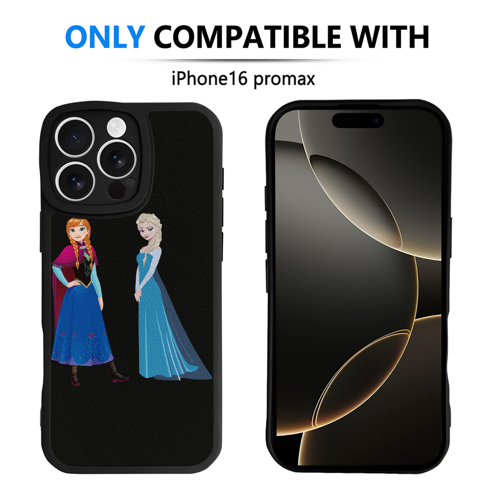 （画像用） アナと雪の女王 アンナ エルサ Frozen Anna Elsa 【iPhone 16シリーズ対応】シリコンスマホケース（レザー調） 材質：シリコン